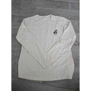 Dover Saddlery Horse Equestrian Long Sleeve‎ Shirt Cream Top Ladies Size Small
